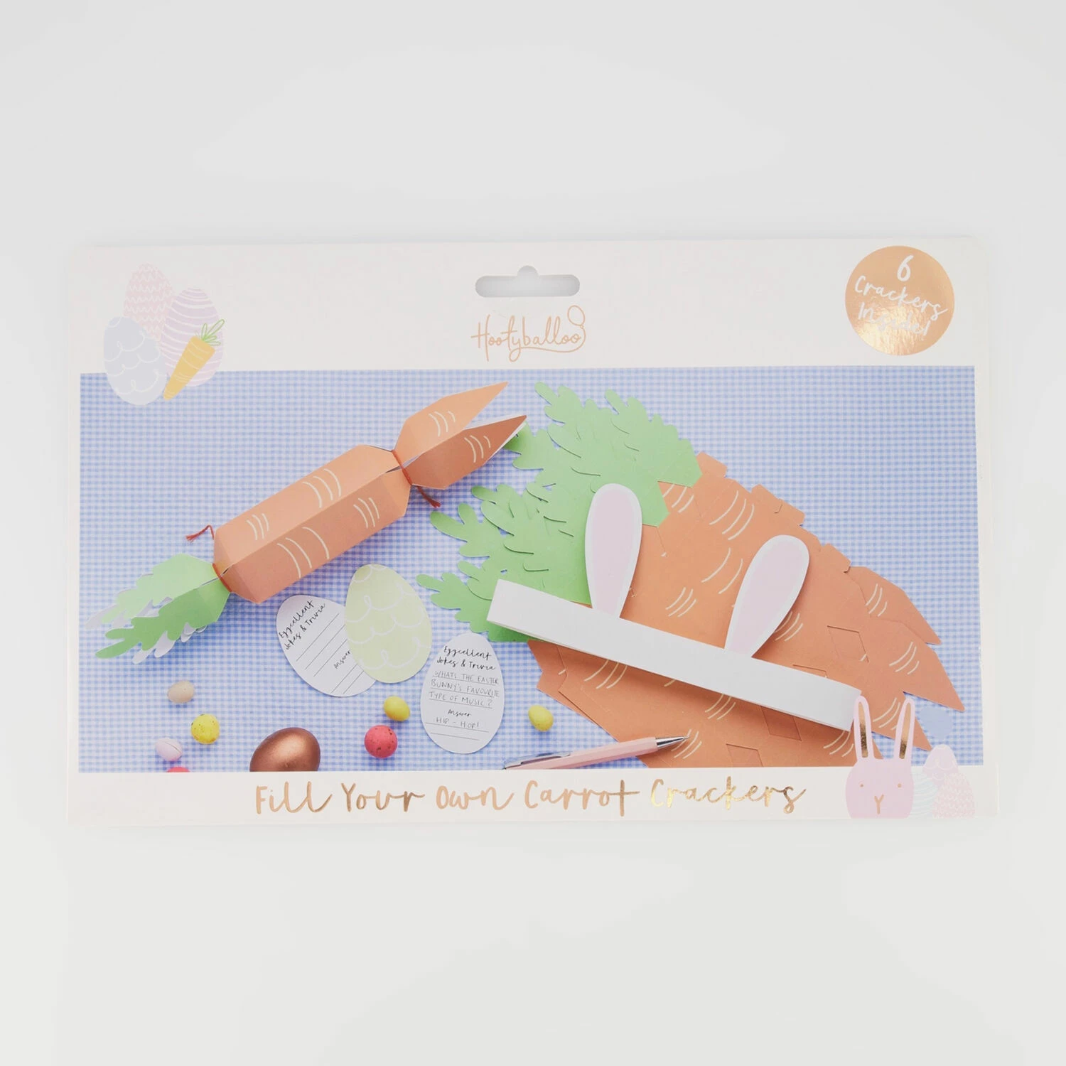 Hootyballoo Six Pack Easter Carrot DIY Crackers