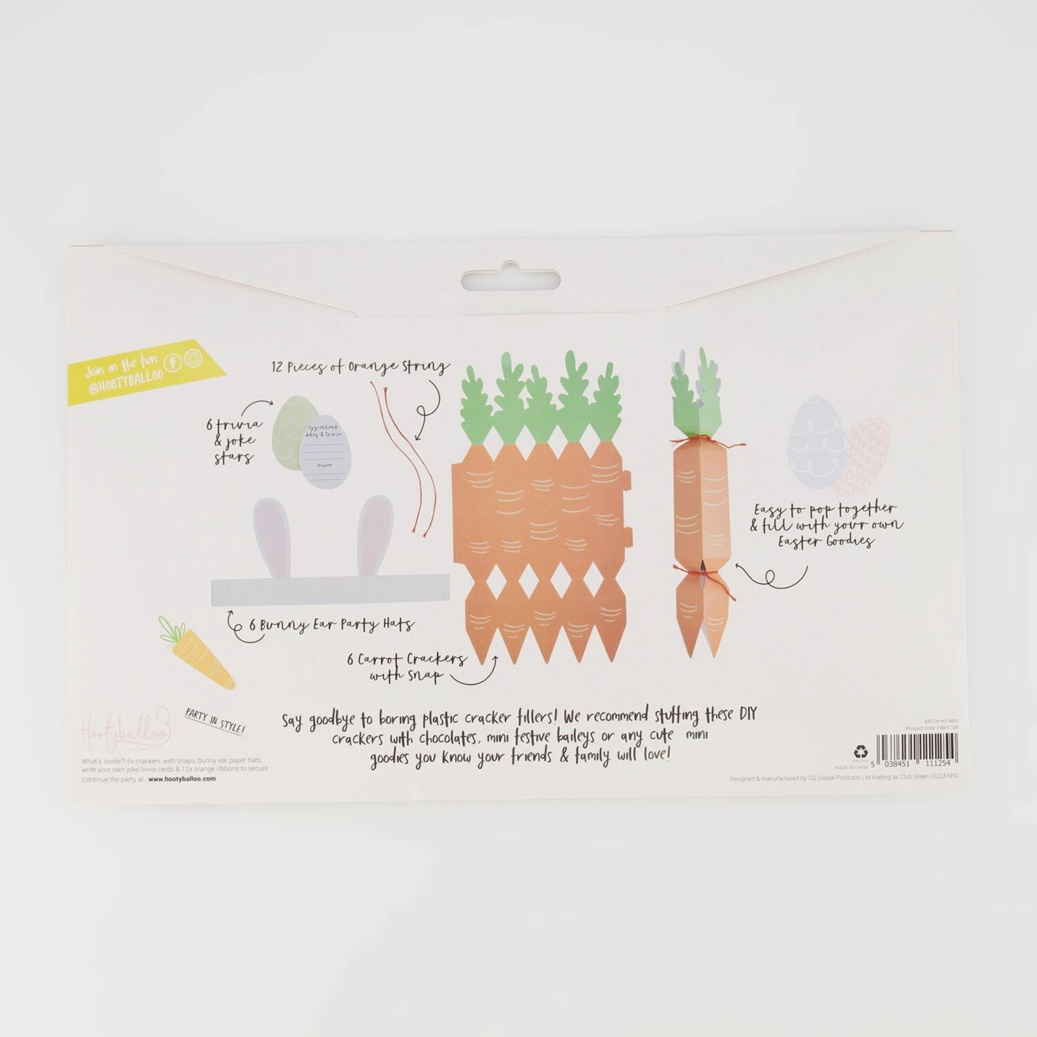 Hootyballoo Six Pack Easter Carrot DIY Crackers - Image 2