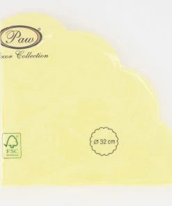 PAW 12 Pack Yellow Paper Napkins 32x32cm