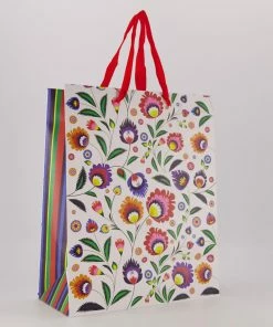 Paw Decor Collection White Floral Gift Bag 34x26cm