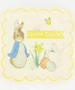 Meri Meri 16 Pack Yellow Rabbit Cardboard Plates 23x23cm