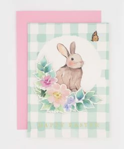 Eccolo Blue Gingham Bunny Card