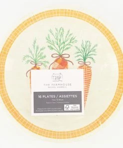 Rachel Ashwell 16 Pack Orange Carrot Motif Disposible Plates