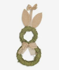 Green Rattan Moss Decorative Bunny 64x27cm
