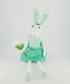 White & Mint Bunny Ornament 63x15cm