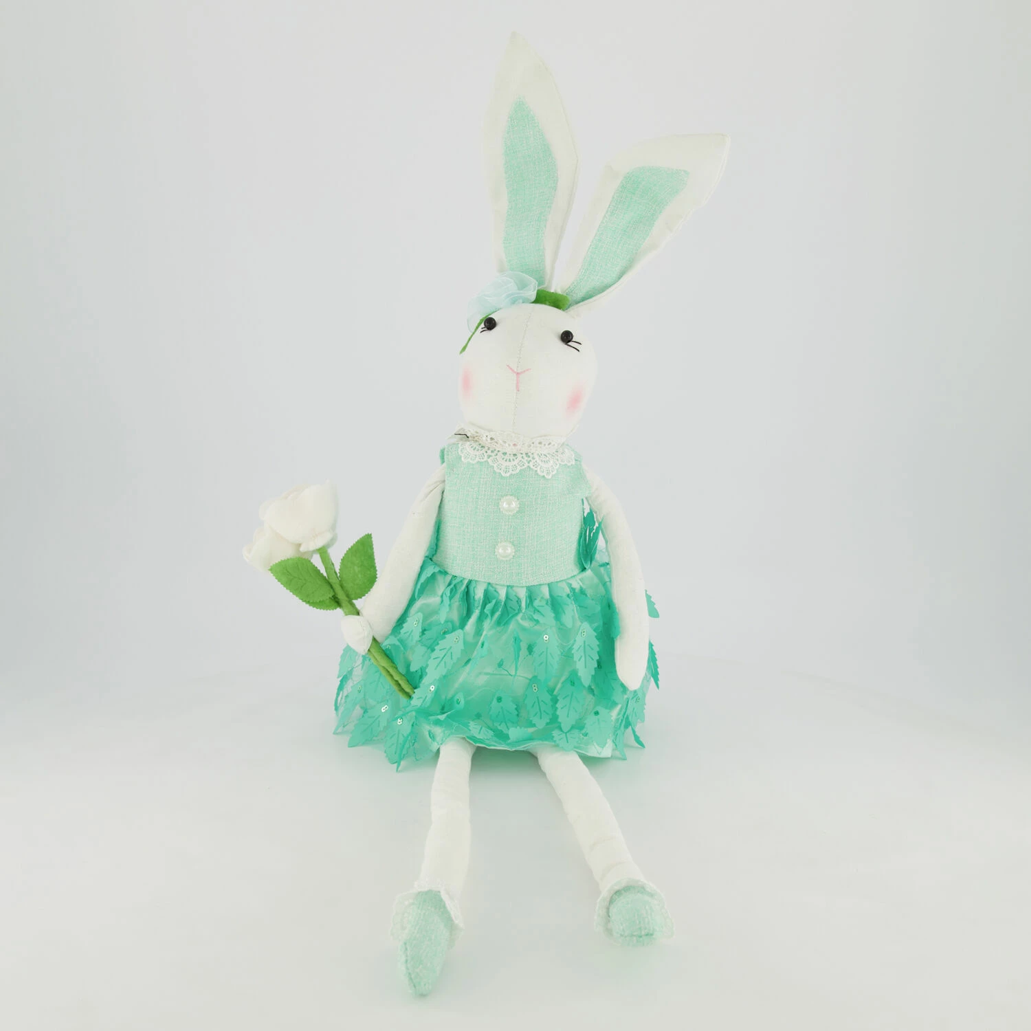 White & Mint Bunny Ornament 63x15cm