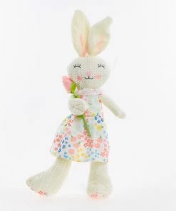 White Easter Bunny with Flower 45x19cm