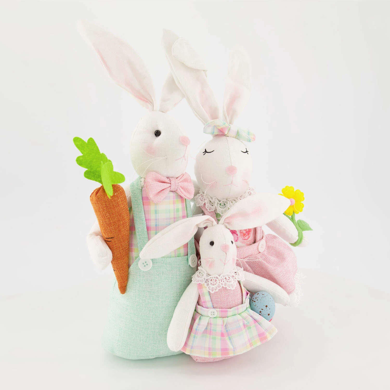 Multicolor Easter Bunny Family Decoration 50x33x20cm