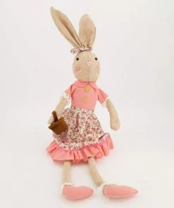 Brown & Pink Bunny Ornament 63x15cm