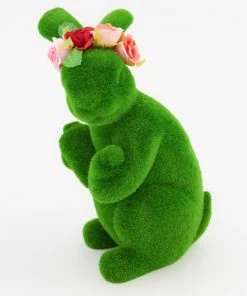 Green Floral Bunny 20x13cm