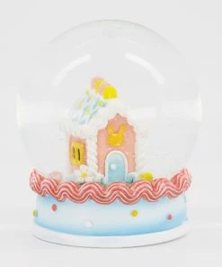 Multicoloured Gingerbread Bunny Globe 14x11cm