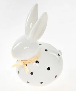 White Porcelain Rabbit Ornament 23x18cm