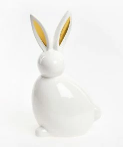 White Porcelain Easter Bunny Decoration 23x13cm