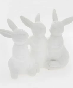 Triple Easter Bunny Decoration 15x20cm