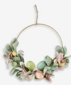 Brass Ring Easter Eggs Wreath 30cm