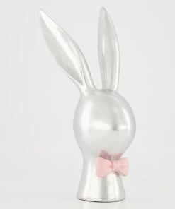 Silver Bunny Head Easter Decoration 30x11cm