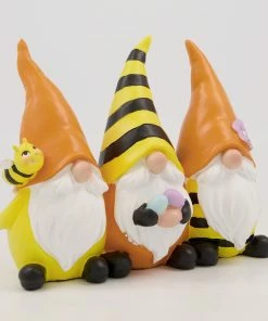 Orange & Yellow Resin Three Gnomes Ornament