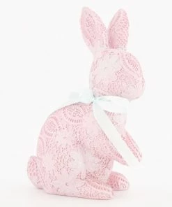 Pink Sitting Bunny Easter Decoration 23x11cm