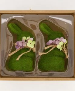 House & Garden Two Pack Green Floral Bunnies