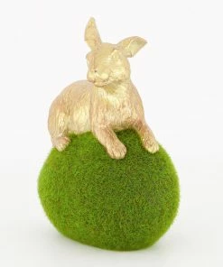 Gold Bunny Egg Ornament 15x13cm
