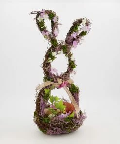 Multicolor Easter Bunny Egg Basket Decoration 45x20cm