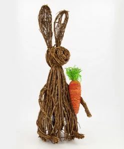 Brown Rattan Rabbit Decoration 54x20x19cm