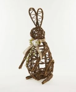 Brown Rattan Easter Bunny Decoration 54x21cm