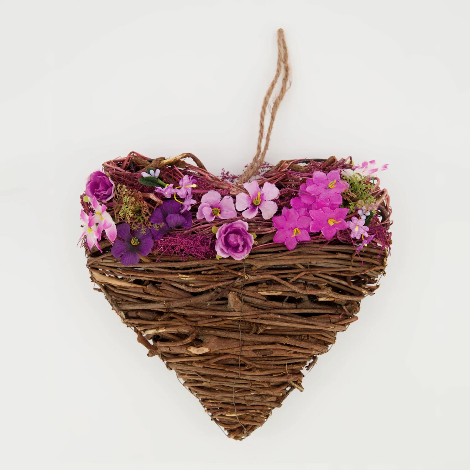 Purple Flower Heart Easter Decoration 22x24cm