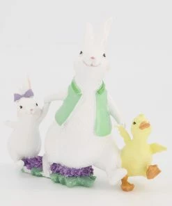 White Bunny & Chick Ornament 17x17cm