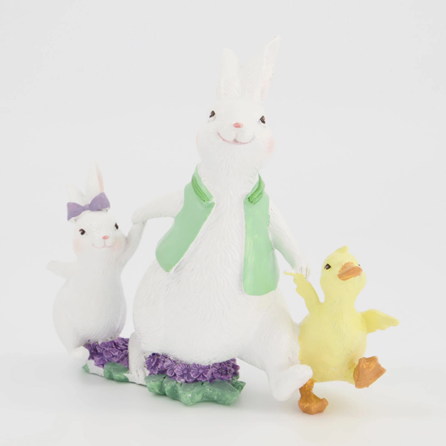 White Bunny & Chick Ornament 17x17cm