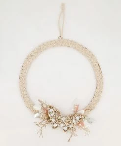 Cream Butterfly Wreath 42x32cm