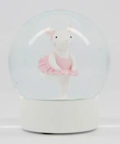 White Ballerina Bunny Globe Easter Decoration 12x10cm