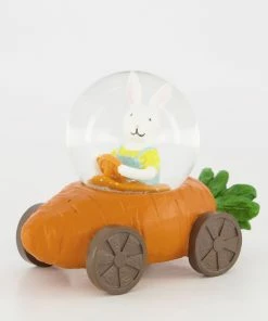 Orange Bunny Globe Ornament 6x10cm